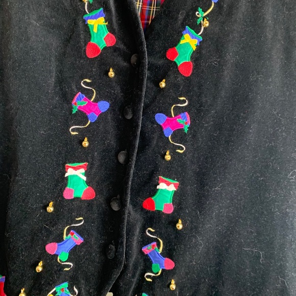 Vintage Karen Scott Stocking Christmas/Ugly Sweater Vest - Picture 2 of 4